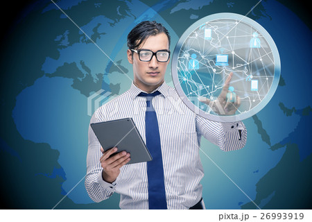 Man in social networks concept 26993919