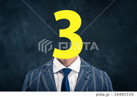 顔が数字のビジネスマン 顔が数字のビジネスマン 26995559