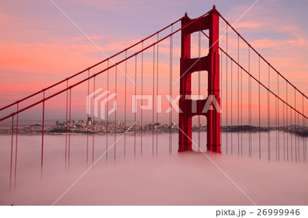 First Tower of the Golden Gate Bridge in Fog 26999946