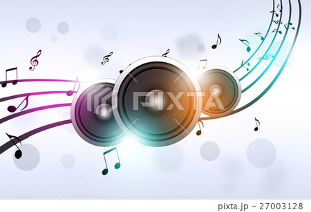 Music Notes and Sound Speakers 27003128
