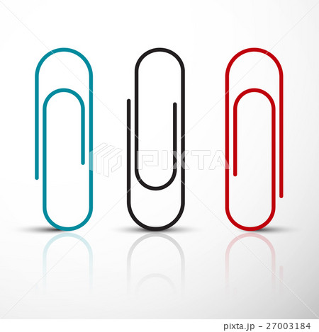 Paper Clip. Vector Blue Red and Black Clips Set. 27003184