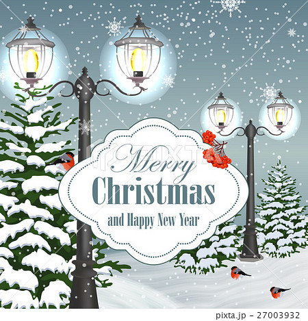Christmas and New Year greeting card 27003932