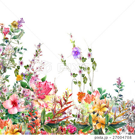 Abstract flowers watercolor painting. Spring Abstract flowers watercolor painting. Spring 27004708