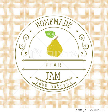 Jam label design template, pear dessert product Jam label design template, pear dessert product 27004980