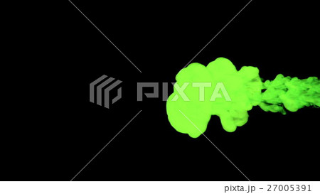 green paint dissolved in water on a black 27005391