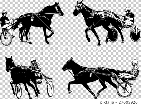 Trotters race sketch illustration Trotters race sketch illustration 27005926