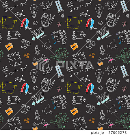 Physics and sciense Doodles seamless pattern 27006278