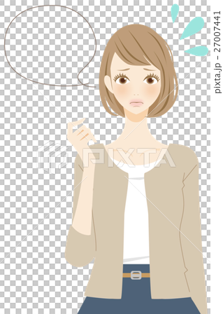 慌てる女性　謝る 27007441