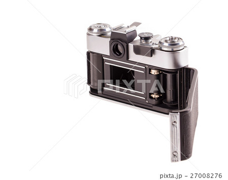 Old metal photo camera. Old metal photo camera. 27008276