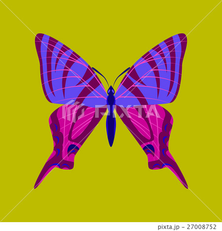 Colorful icon of butterfly isolated on green 27008752