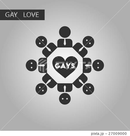 black and white style icon gay in love communityのイラスト素材 [27009000] - PIXTA