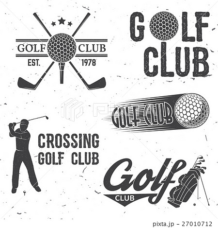 Set of Golf club concept with golfer silhouette. 27010712
