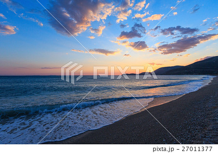 Summer sunset beach (Albania). 27011377
