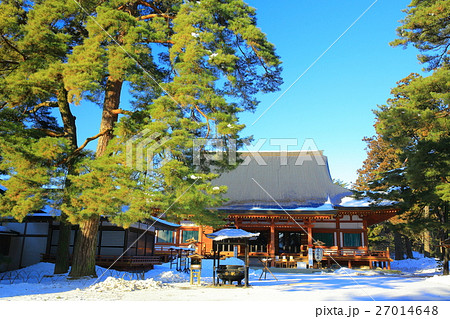 世界遺産　平泉　冬の毛越寺　本堂 27014648