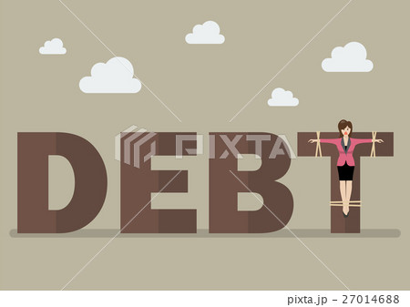 Business woman crucified on debt Business woman crucified on debt 27014688