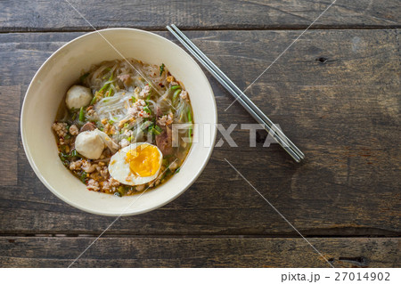 close up thai noodle on wood table with space close up thai noodle on wood table with space 27014902