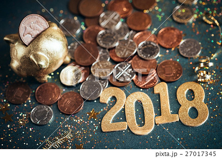 piggy bank and pound GBP coins 27017345