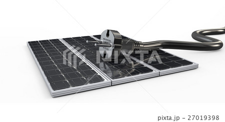 3d Illustration of Power cable plugged 27019398