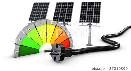 3d Illustration of Power socket with cable plugged 3d Illustration of Power socket with cable plugged 27019399