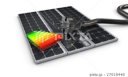 3d Illustration of Power cable plugged 3d Illustration of Power cable plugged 27019440