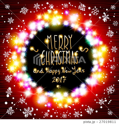 vector merry chrismas and Happy new year 2017 27019811