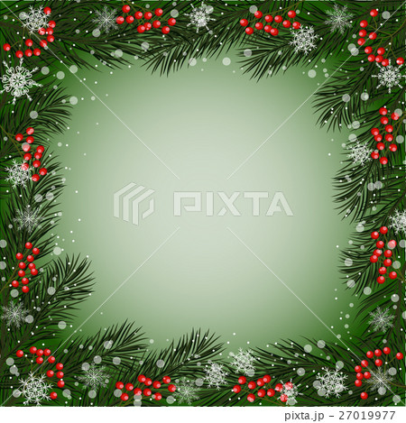 Decorative frame with fir branches 27019977