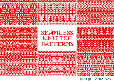 Set Knitted Christmas pattern. 27021525