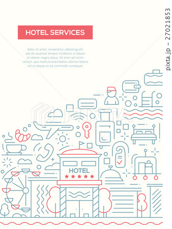 Hotel Services - line design brochure poster Hotel Services - line design brochure poster 27021853
