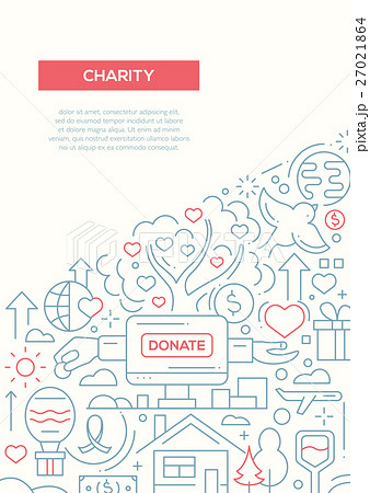 Charity - line design brochure poster template A4 27021864