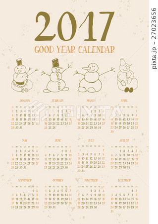 calendar for New Year 2017. 27023656