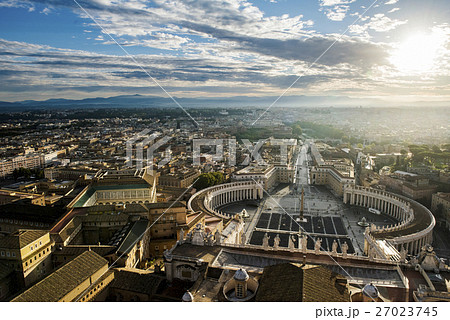 Rome - view from San Pietro Basilica dome. Rome - view from San Pietro Basilica dome. 27023745