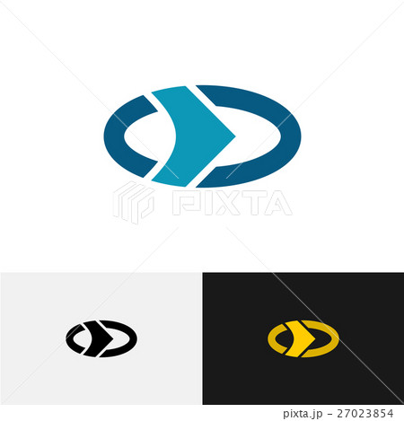 Oval logo with outer circle and right arrow inside Oval logo with outer circle and right arrow inside 27023854
