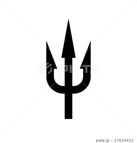 Trident black silhouette. Sea Neptunus weapon. Trident black silhouette. Sea Neptunus weapon. 27024422