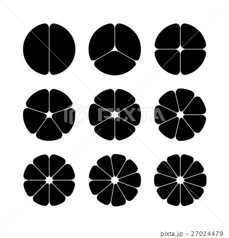 Circle segments set. Black with rounded corners. 27024479