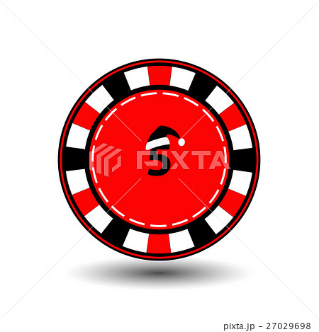 poker chip Christmas new year. Santa Claus cap 27029698