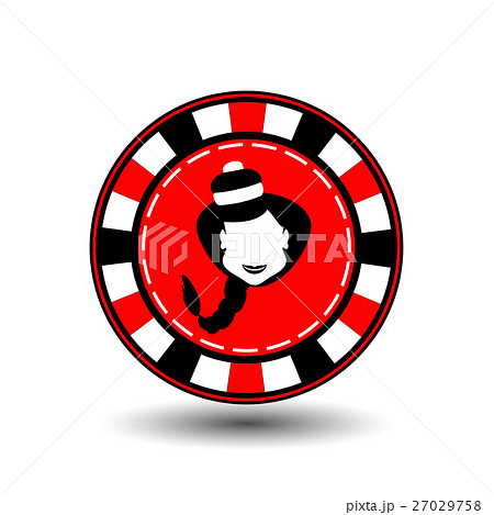 poker chip Christmas new year. Girl Santa Claus in poker chip Christmas new year. Girl Santa Claus in 27029758