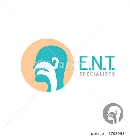 ENT logo template. Head sign for ear, nose, throat 27029984