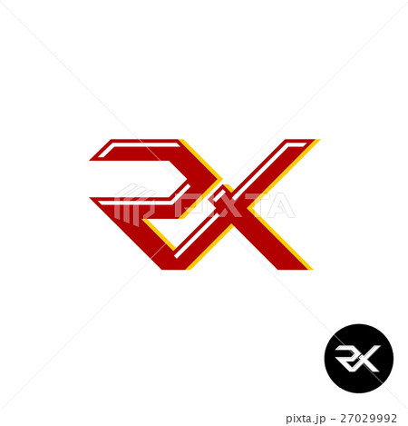 RX letters monogram logo. Letter R and X ligature. 27029992