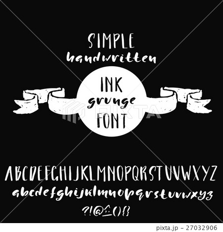 Hand drawn font made by dry brush strokes. Grunge 27032906