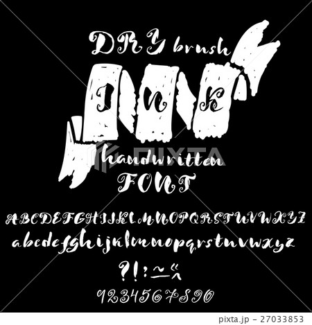 Hand drawn font made by dry brush strokes. Grunge 27033853