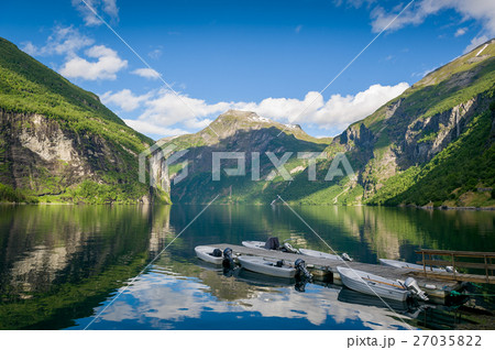 Sunny morning at Geirangerfjord, Norway. Sunny morning at Geirangerfjord, Norway. 27035822