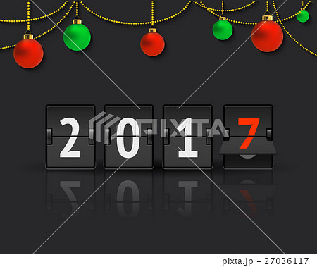 New Year concept with christmas balls. New Year concept with christmas balls. 27036117