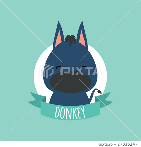 Cute Cartoon donkey 27036247