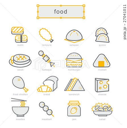 Thin line icons set, food Thin line icons set, food 27041011