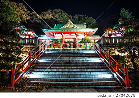 足利織姫神社 本殿 ライトアップ （栃木県足利市） 2016年12月