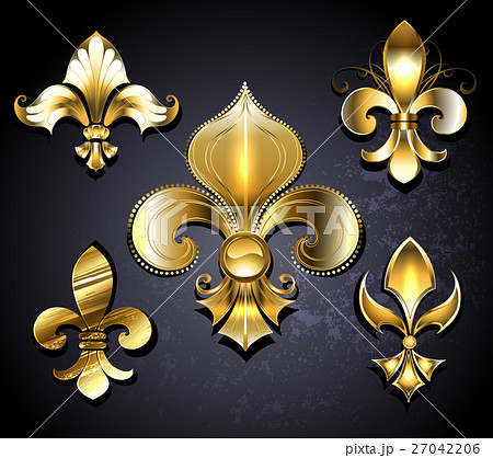 Set of  Golden Fleur de Lis 27042206