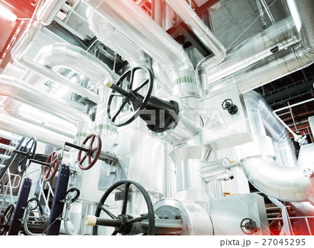 Industrial zone, Steel pipelines, valves and cable Industrial zone, Steel pipelines, valves and cable 27045295