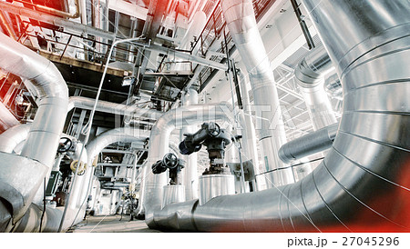 Industrial zone, Steel pipelines, valves and cable 27045296