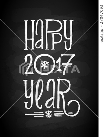 Happy New Year Chalk Board Lettering. Letters 27047093