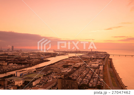 大阪ベイエリア 日の入り 27047462